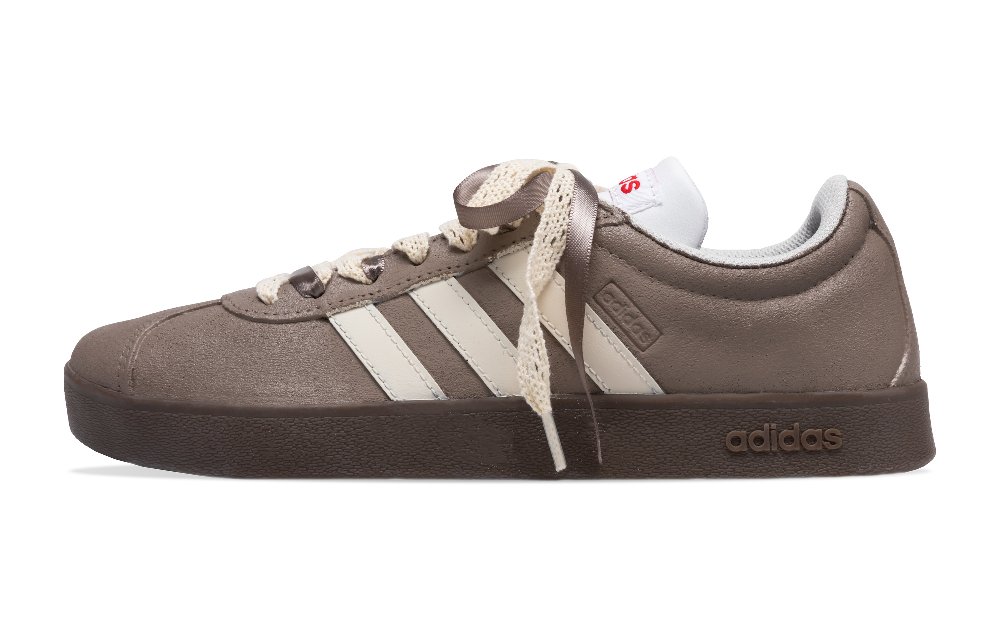 Adidas Neo Vl Court Classic Anti-Slip Wear-Resistant Low-Top Skateboard Shoes Unisex Brown