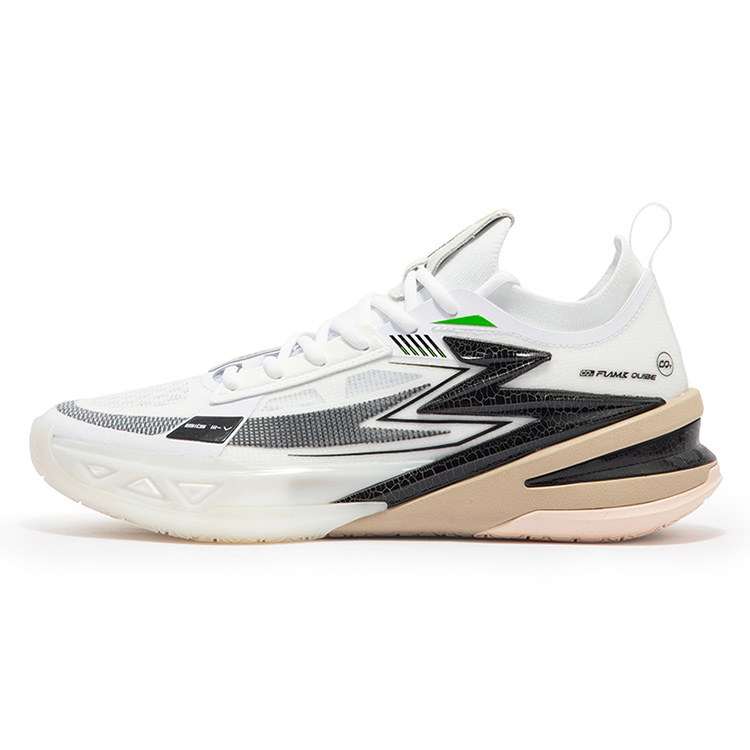 361° BIG3 5.0 PRO Panda Cushioning Anti-Slip Wear-Resistant Breathability Low-Top Basketball Shoes Men's White Black