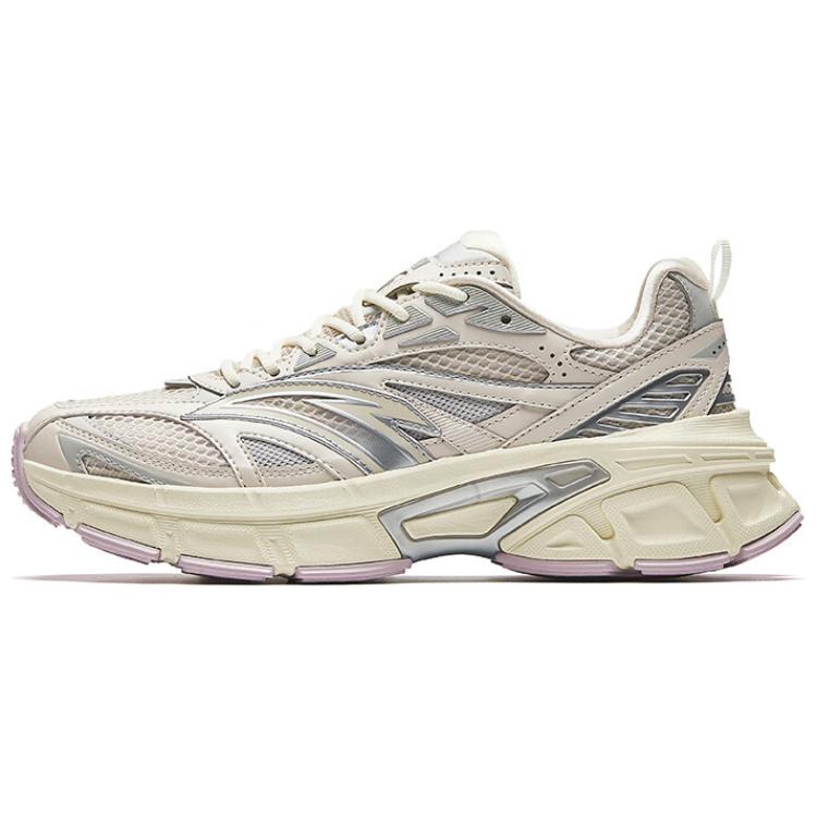 Anta Pale Heron Cushioned Wear-Resistant Warm Low-Top Casual Shoes Women's Silver Gray Rice