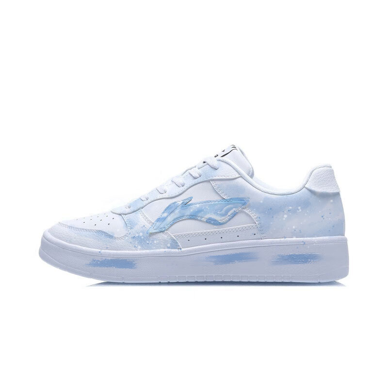 LiNing Pontoon Boats Wear resistant And Lightweight Low Top Skateboard Shoes Unisex Blue White