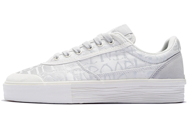 LiNing 50/50 Low-Top Skateboard Shoes Women's White Gray