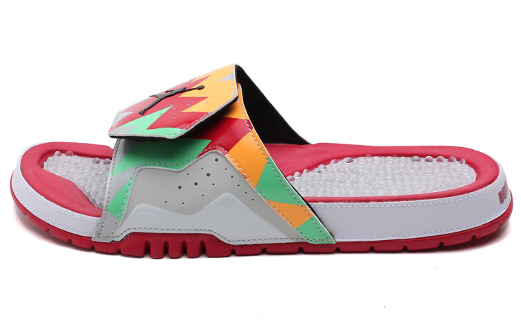 Air Jordan Hydro 7 Retro Soft Sole Cozy Sports Slippers Gray Red Orange 'White'