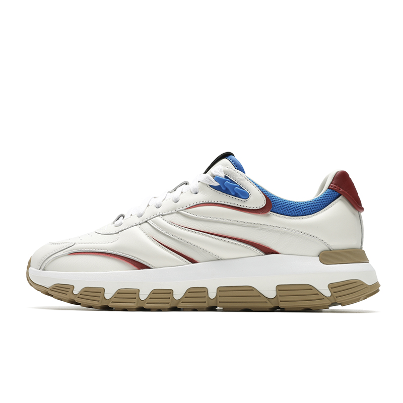 FILA Pioneer Series Abrasion Resistant Low Top Running Shoes Men's White Red