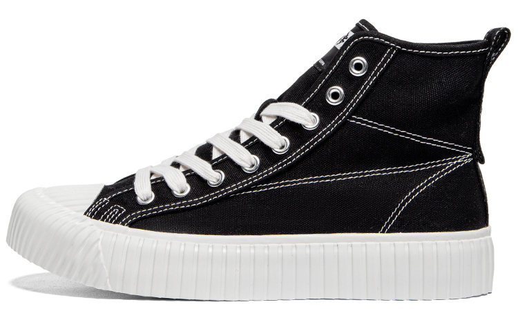 Kappa Anti-Slip Wear-Resistant High-Top Skateboard Shoes Unisex Black