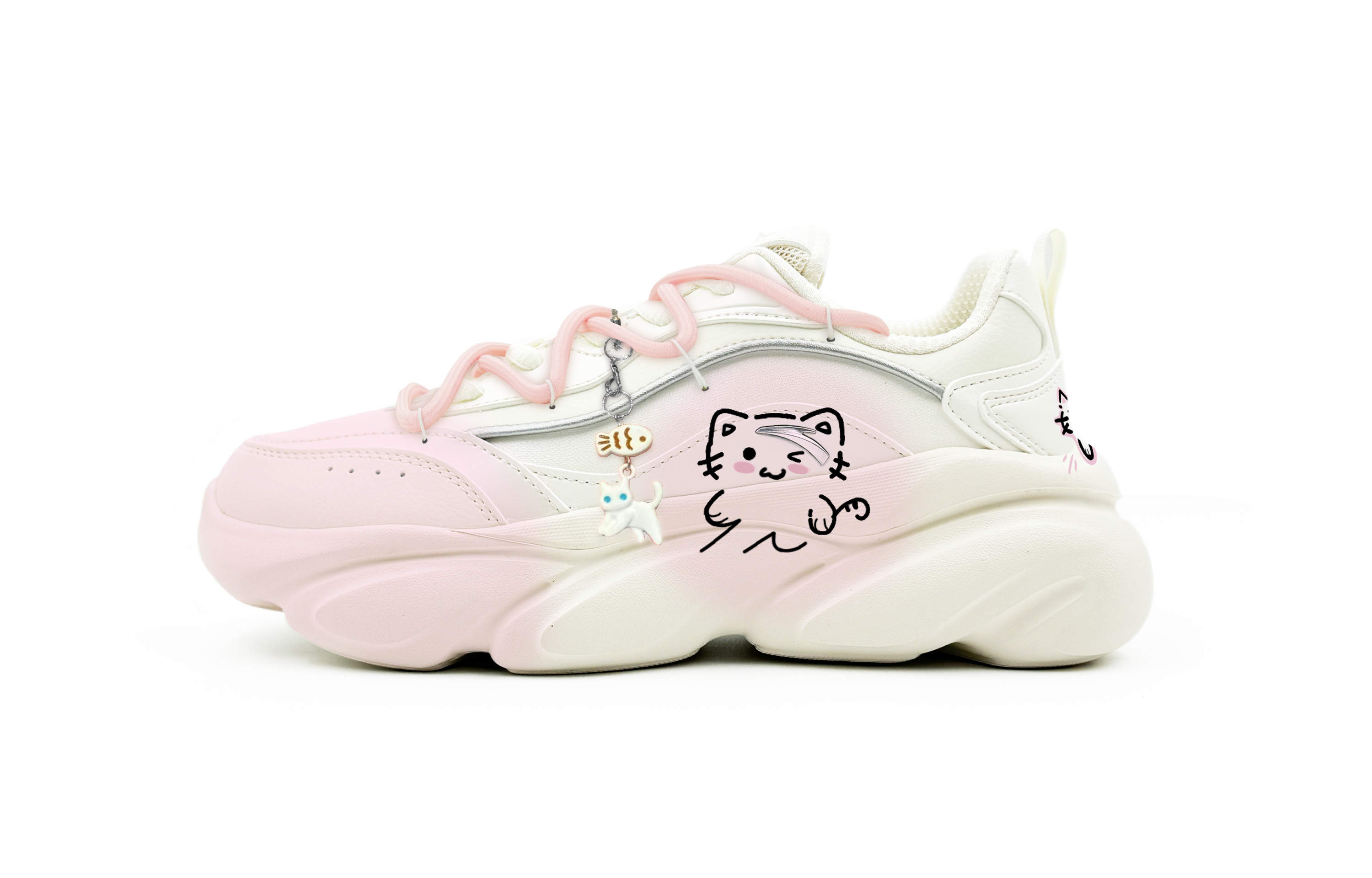Anta Claw Coverage Height Increase Low top Chunky Sneakers Women's Pink