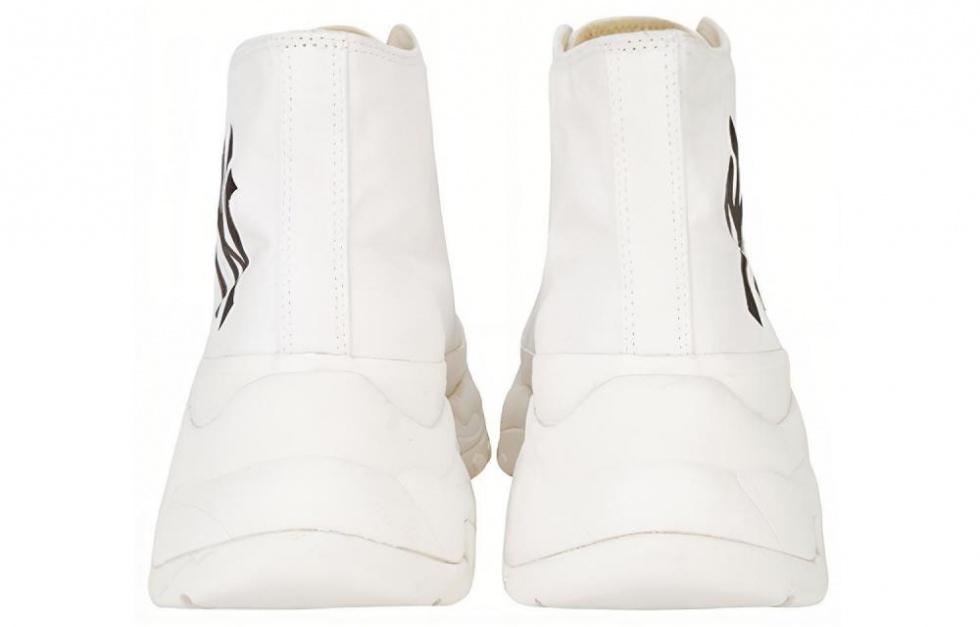 MLB Chunky Anti-Slip And Wear-Resistant Breathable High-Top Canvas Shoes Unisex White