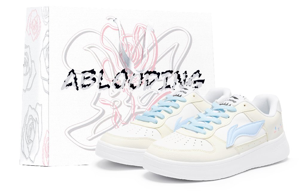 LiNing Pontoon Boats Slip Resistant Abrasion Resistant Low top Skateboard Shoes Women's Yellow Blue