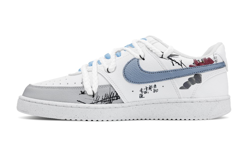 Nike Court Vision 1 Lotus Rhyme Slip Resistant Cushioning Low Top Skateboard Shoes Men's White