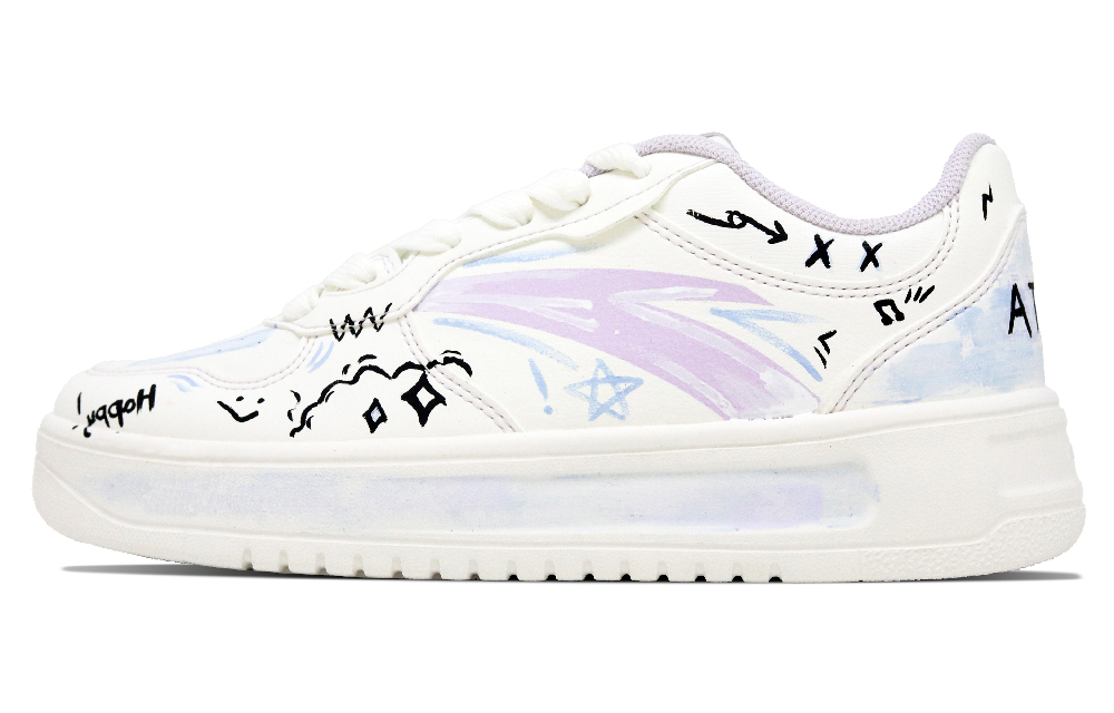 Anta Relaxed Anti Slip Wear Resistant Low Top Skateboard Shoes Women's White