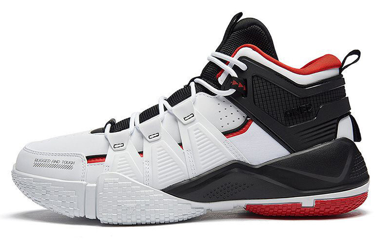 361° QU!KFOAM Shock Absorbers Slip Resistant Abrasion Resistant Mid Top Performance Basketball Shoes Men's White Black