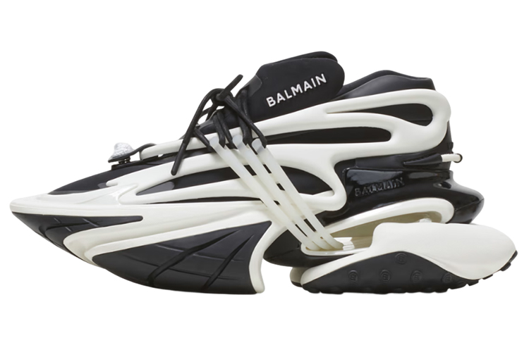 BALMAIN Unicorn Low-Top Black White
