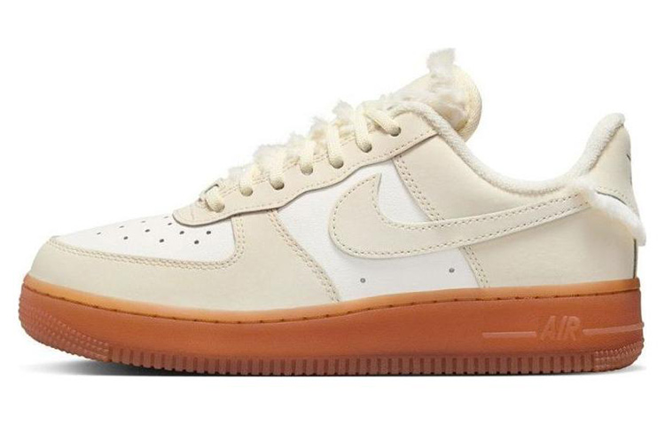 Nike Air Force 1 Sail Gum Faux Fur Women's