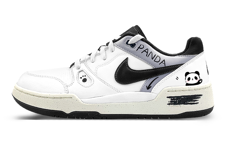 Nike Full Force Low-Top Skateboard Shoes Men's Black White Gray