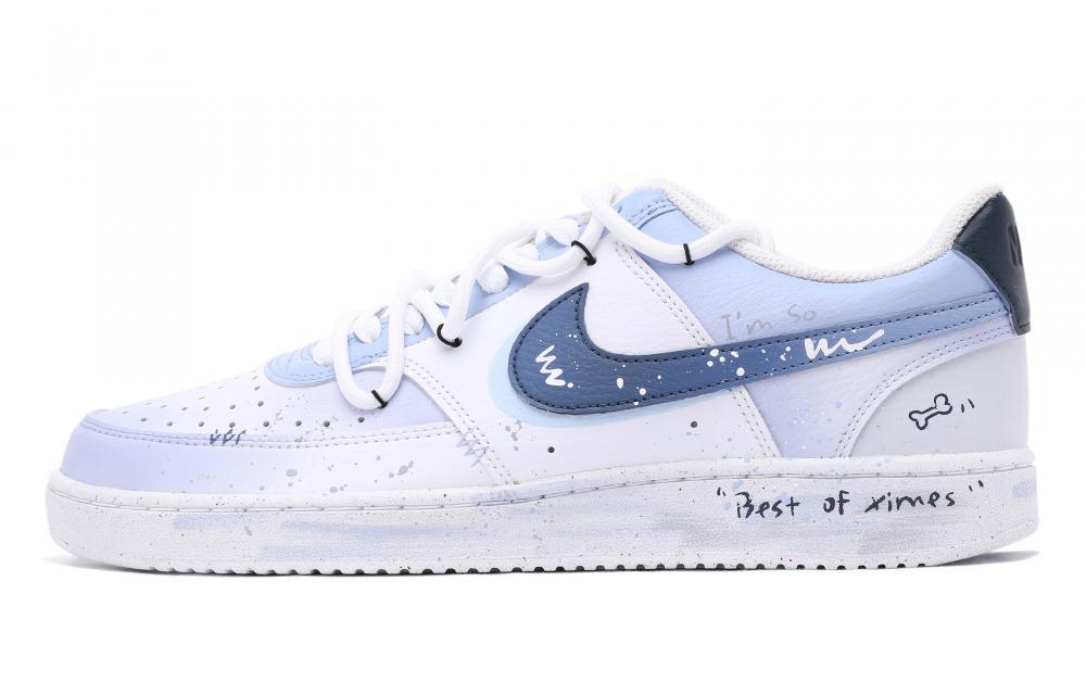 Nike Court Vision 1 Dream Continuation Anti-Slip Wear-Resistant Low-Top Skateboard Shoes Men's White Blue