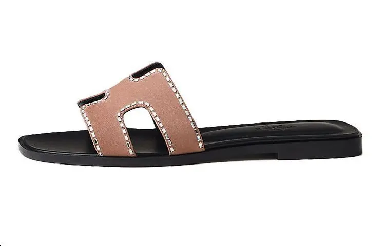 HERMES Oran Slide Slippers Women's Pearlescent Rose