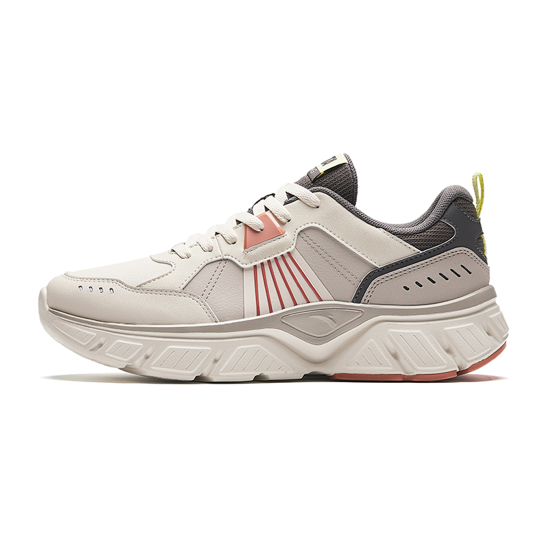Anta Running Collection Cushioning, Wear Resistant Low Top Running Shoes Men's Greige