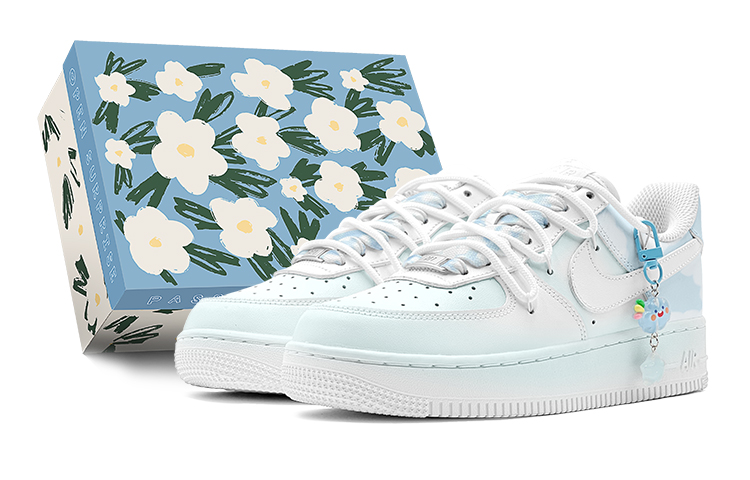 Nike Air Force 1 Slip Resistant Low Top Skateboard Shoes GS Blue White