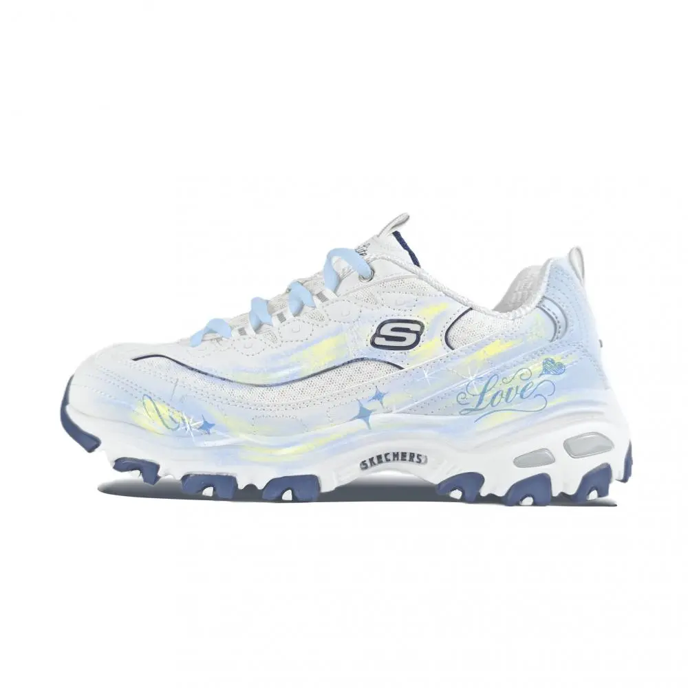 Skechers D'LITES 1.0 Abrasion Resistant Low Top Chunky Sneakers Women's White
