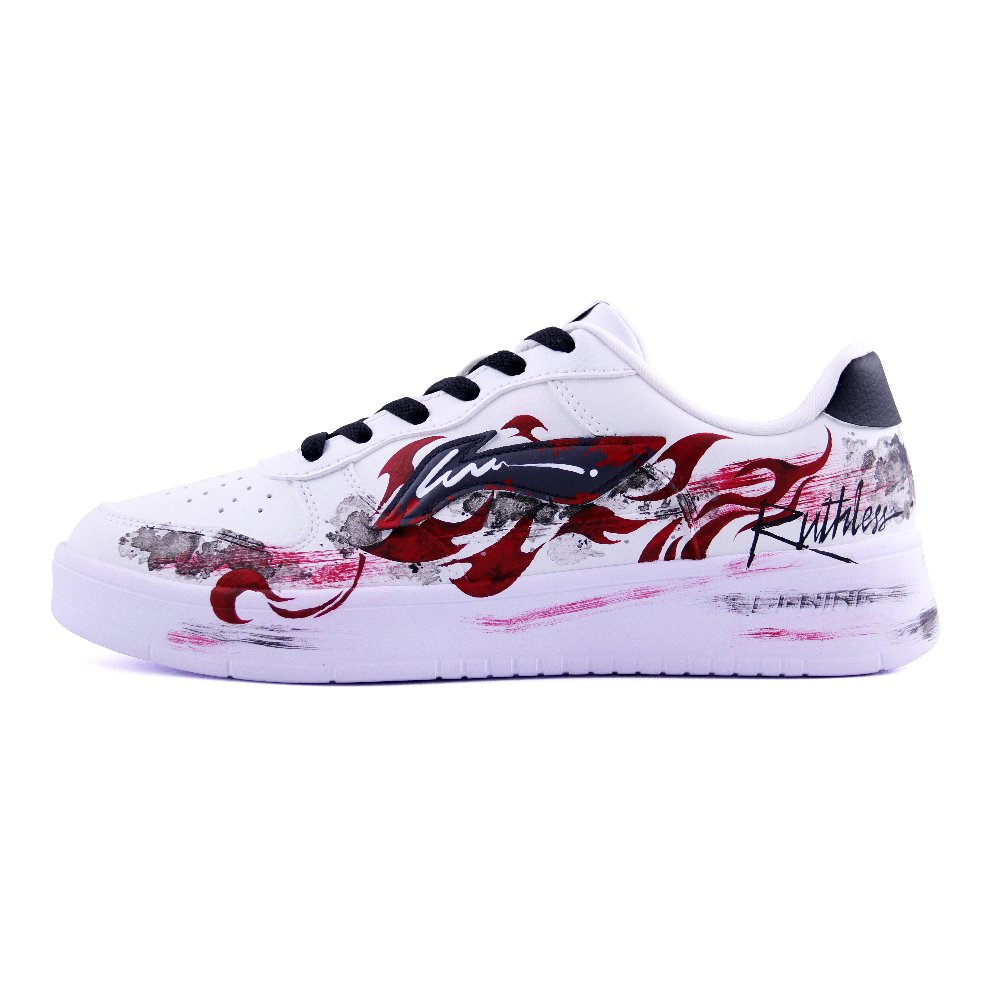 LiNing Pontoon Boats Anti Slip And Wear Resistant Height Increasing Low Top Skateboard Shoes Women's Black Red White