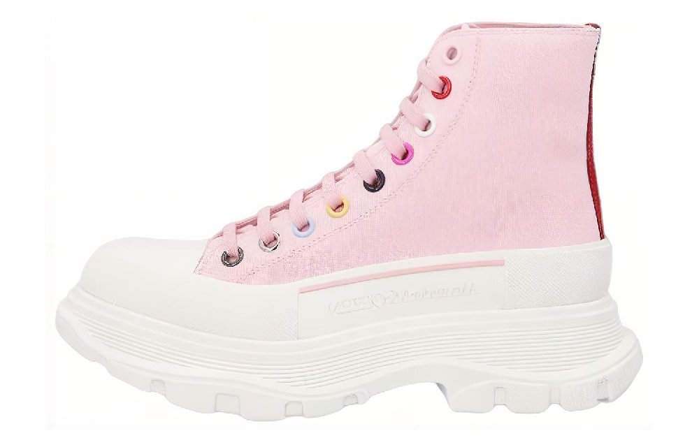Alexander McQueen Tread Slick Short Martin Boot Women's Pink White