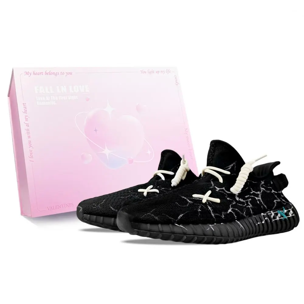 Adidas Originals Yeezy Boost 350 V2 Abrasion Resistant Low top Casual Shoes Unisex Black White