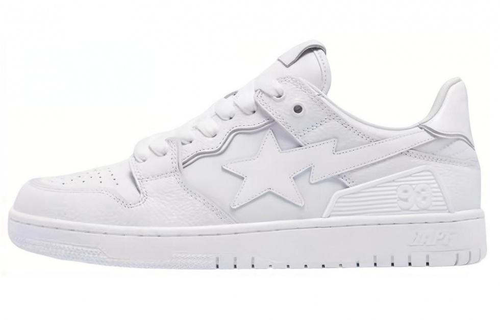 A BATHING APE SK8 STA Stylish Skateboarding Shoes Men's White