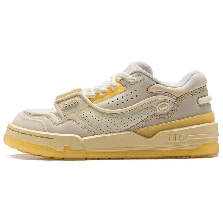 LiNing 001 BTC MEGA Slip-Resistant Cushioning Wear-Resistant Support Skateboard Shoes Women's Yellow