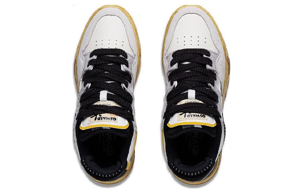 DISHINI x LiNing Wave Pro OSWALD Abrasion Resistant Breathable Low Top Skateboard Shoes Women's White Black