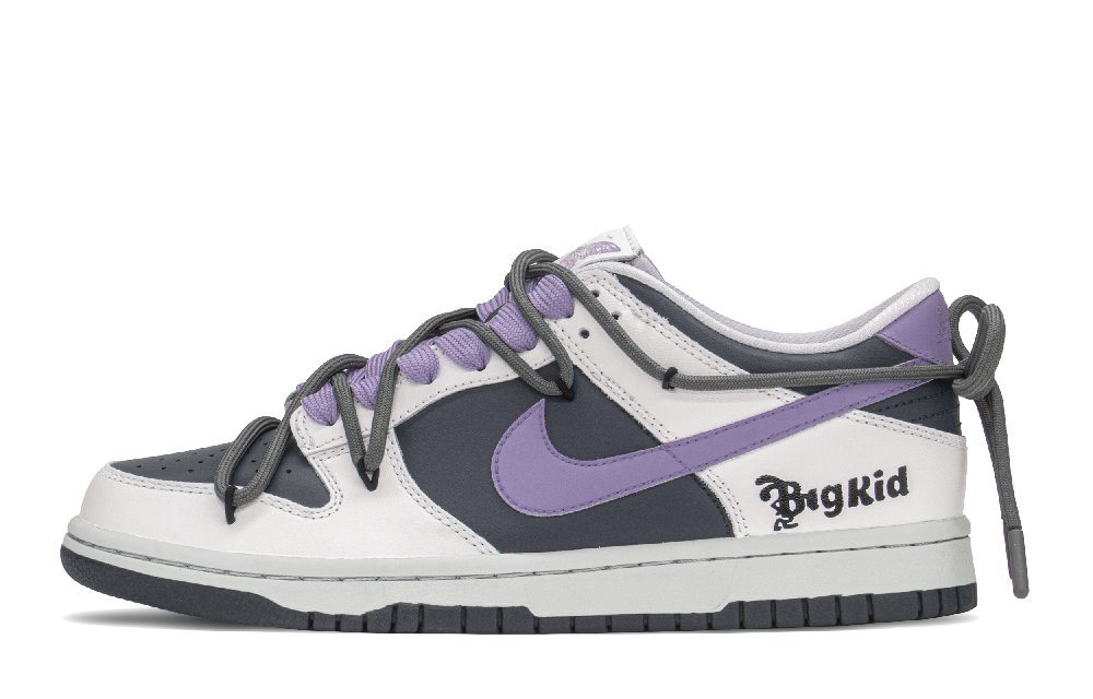Nike Dunk Low FZBB Low Top Skateboard Shoes GS Black Purple
