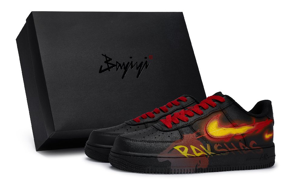 Nike Air Force 1 Skateboard Shoes Unisex Low-Top Red/Yellow