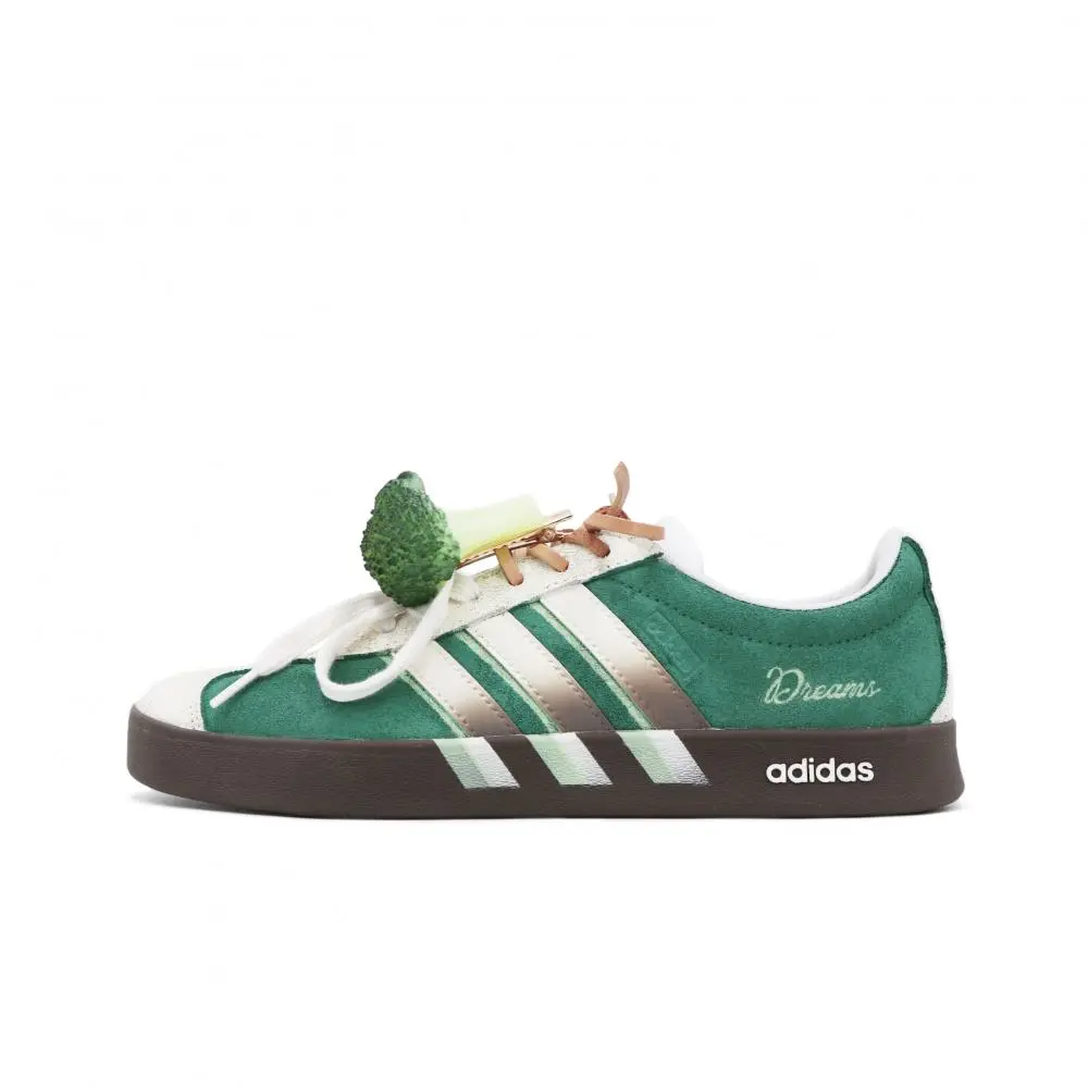 Adidas VL COURT 2.0 Cushioning, Wear Resistant Low top Skateboard Shoes Unisex Yellow Green
