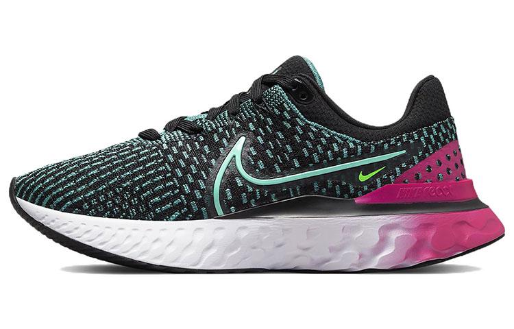 Nike React Infinity Run Flyknit 3 Black Pink Turquoise Women's