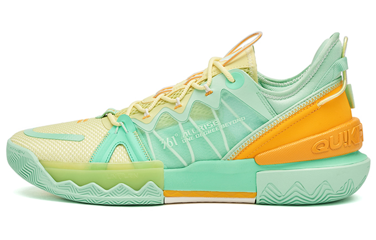 361° Burning Battle 2.0 Basketball Shoes Men's Low Top Green/Oranges