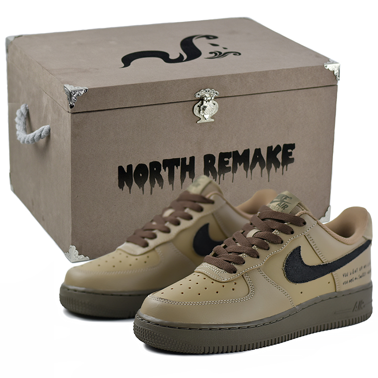 Nike Air Force 1 Urban Heavy Industry Coverage Anti-Slip And Wear-Resistant Low-Top Skateboard Shoes Unisex Khaki Brown