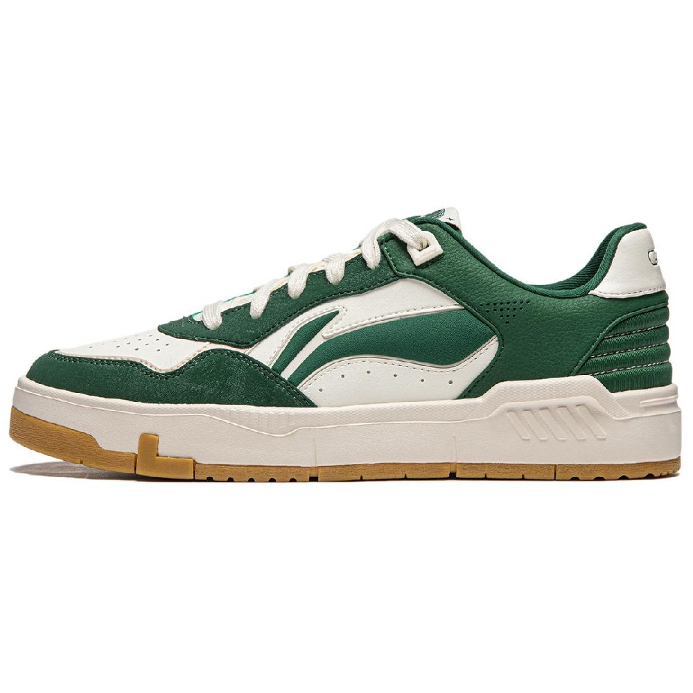 LiNing Common 80s Anti-Slip Wear-Resistant Low-Top Skateboard Shoes Men's Green White