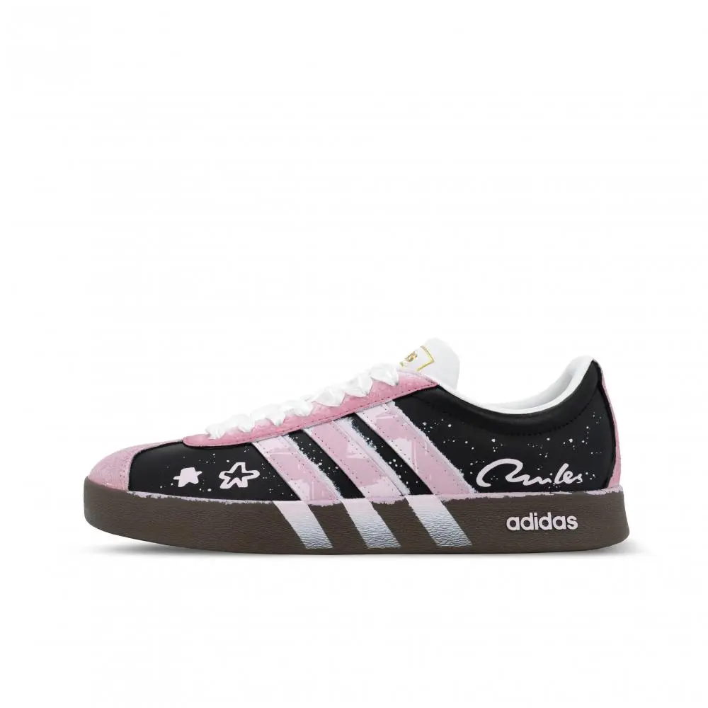 Adidas Vl Court Classic Dark Night Rose Low Top Skateboard Shoes Unisex Black Pink