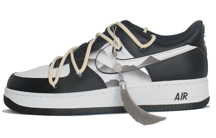 Nike Air Force 1 Anti-Slip Wear-Resistant Low-Top Skateboard Shoes Unisex White Black
