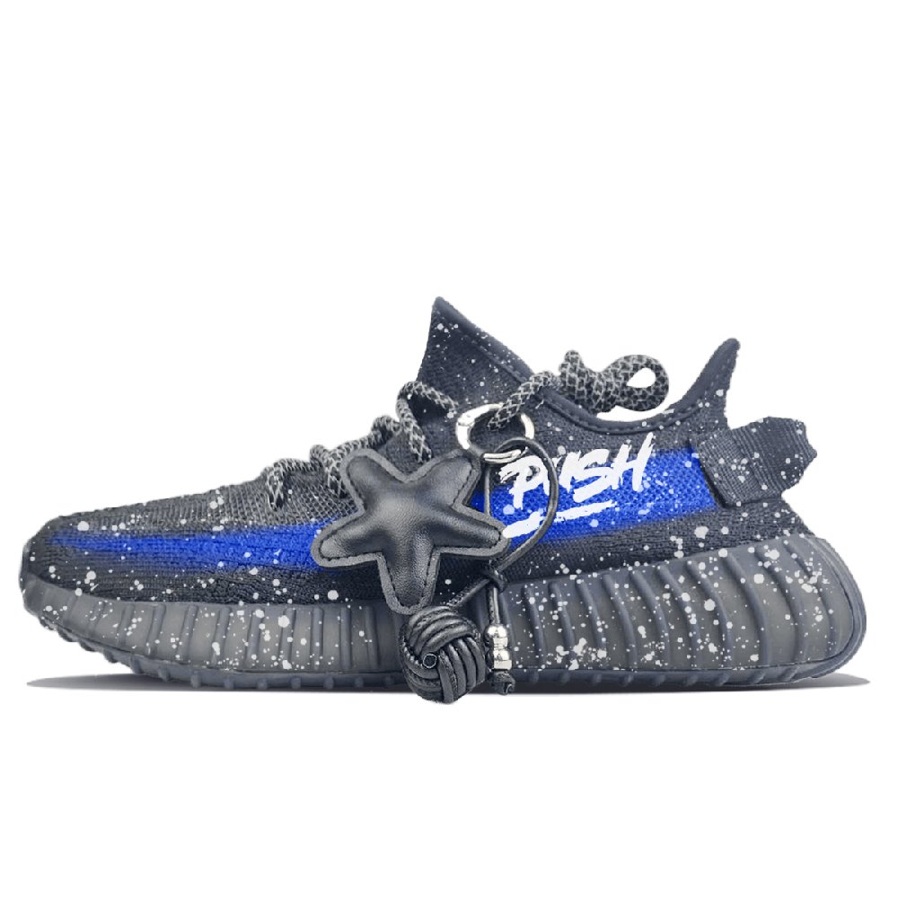 Adidas Originals Yeezy Boost 350 V2 Slip-Resistant Low-Top Casual Shoes Unisex Black Blue