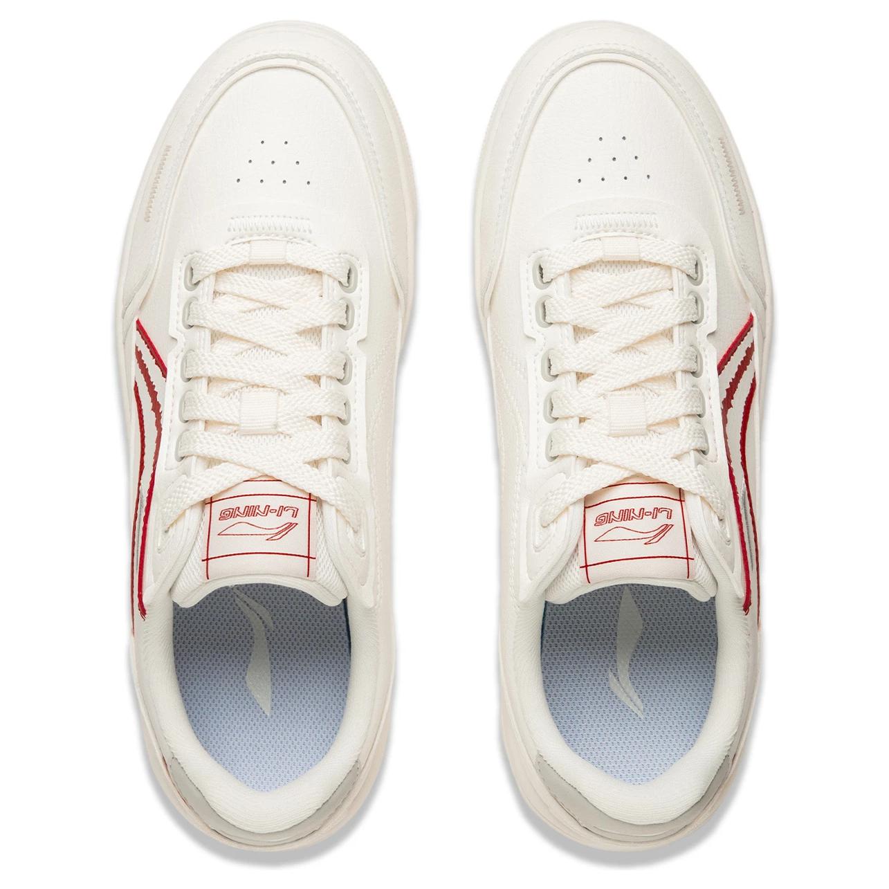 LiNing Slip-Resistant Cushioning Wear-Resistant Lightweight Breathable Low-Top Skateboard Shoes Men's Mist White