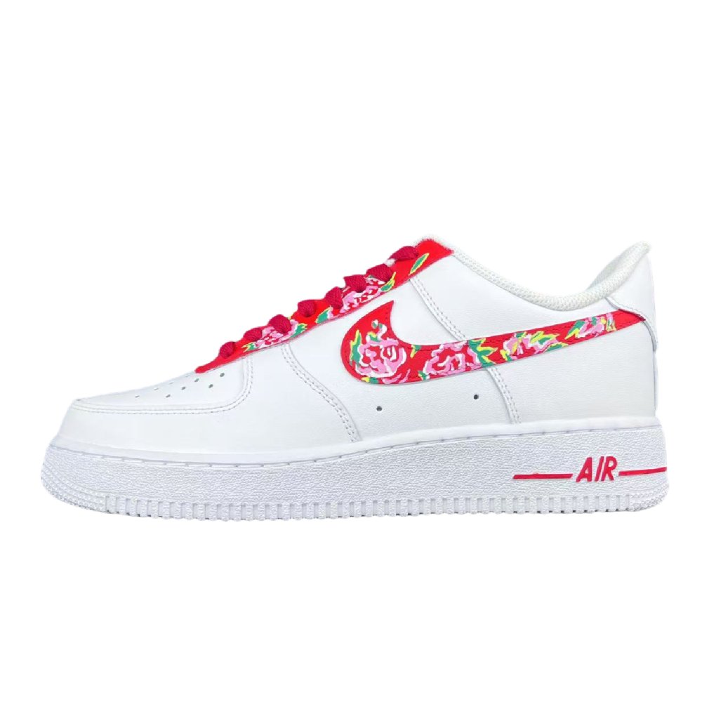 Nike Air Force 1 Anti-Slip Wear-Resistant Low-Top Skateboard Shoes Men's White Red
