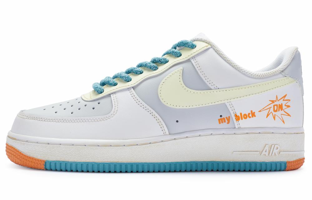 Nike Air Force 1 Low-Top Skateboard Shoes Men's White Blue