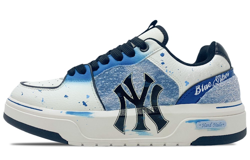 MLB Chunky Liner Wear-Resistant Height Increasing Quick Dry Low-Top Skateboard Shoes Unisex Blue White