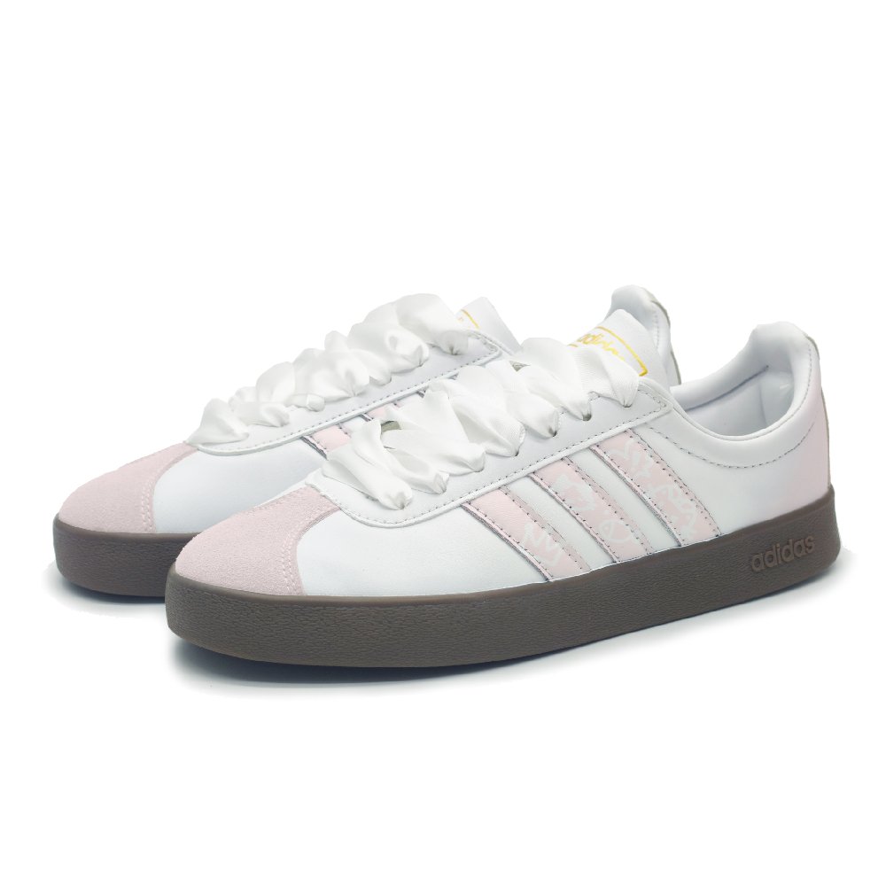 Adidas Neo VL Court 2.0 Classic Peach Blossom Snow Abrasion Resistant Low Top Skateboard Shoes Unisex Pink