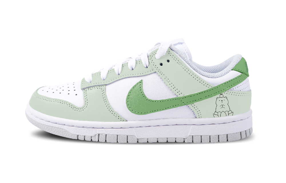Nike Dunk Slip-Resistant Low-Top Skateboard Shoes Women's White Green