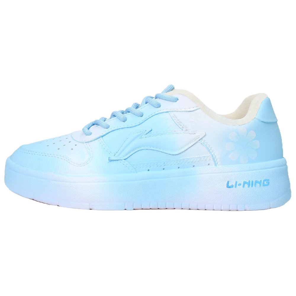 LiNing Pontoon Boats Wear resistant And Lightweight Low Top Skateboard Shoes Unisex White Blue