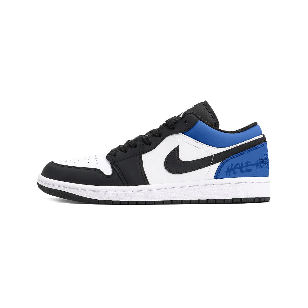 Jordan Air Jordan 1 Anti Slip Wear Resistant Low Top Vintage Basketball Shoes Unisex Black Blue