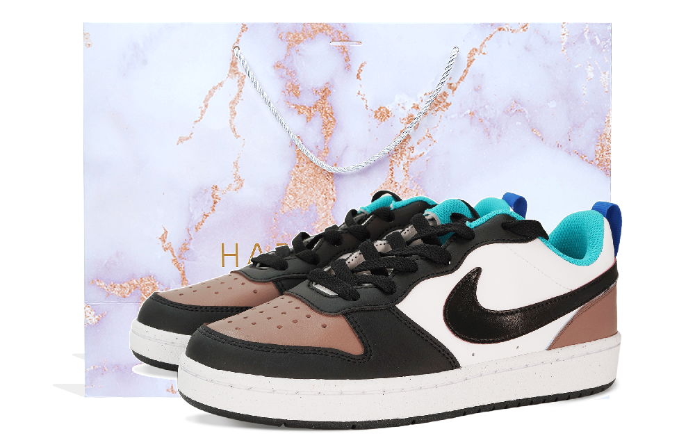 Nike Court Borough Low Top Skateboard Shoes GS Black Brown