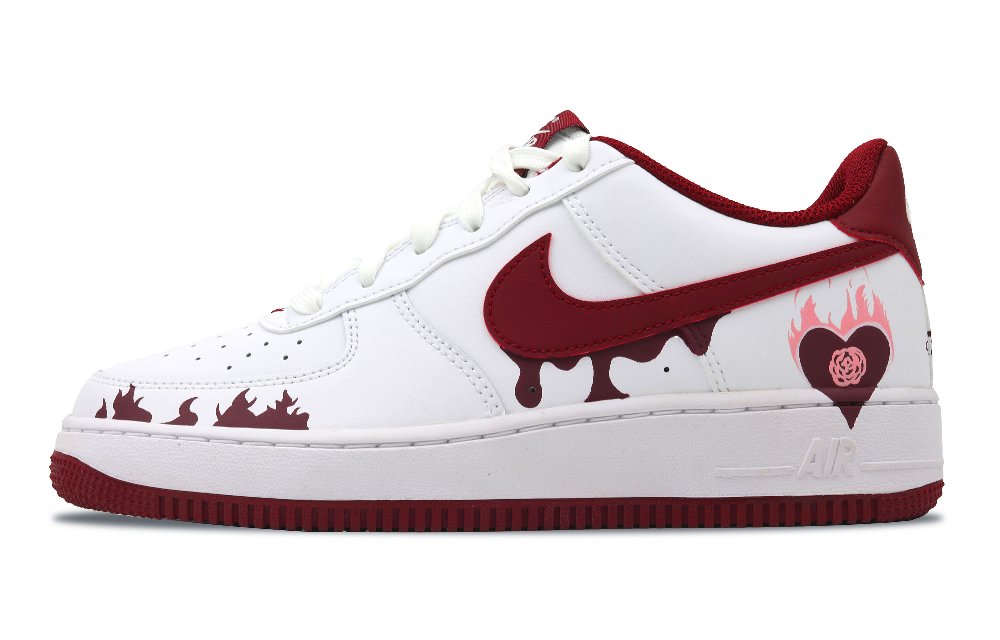 Nike Air Force 1 Low-Top Skateboard Shoes Unisex Red White