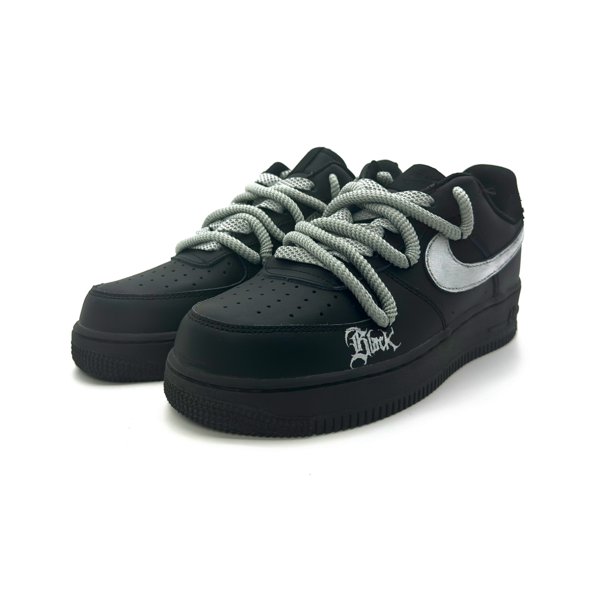 Nike Air Force 1 Slip Resistant Low Top Skateboard Shoes Unisex Black Silver купить в интернет-магазине Yoocart с быстрой доставкой по России.