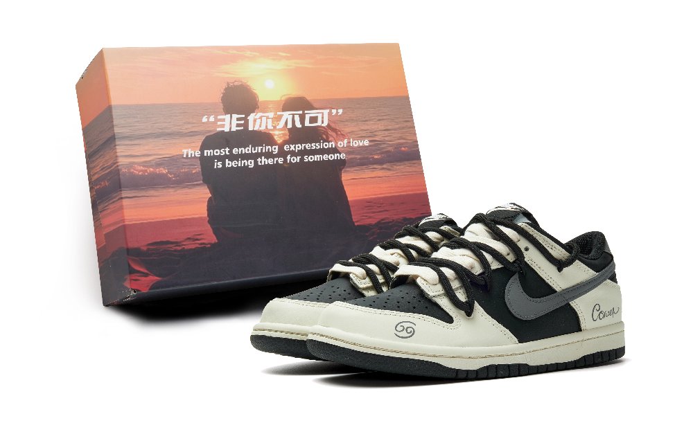 Nike Dunk Abrasion Resistant Low Top Skateboard Shoes Unisex Beige Gray Black